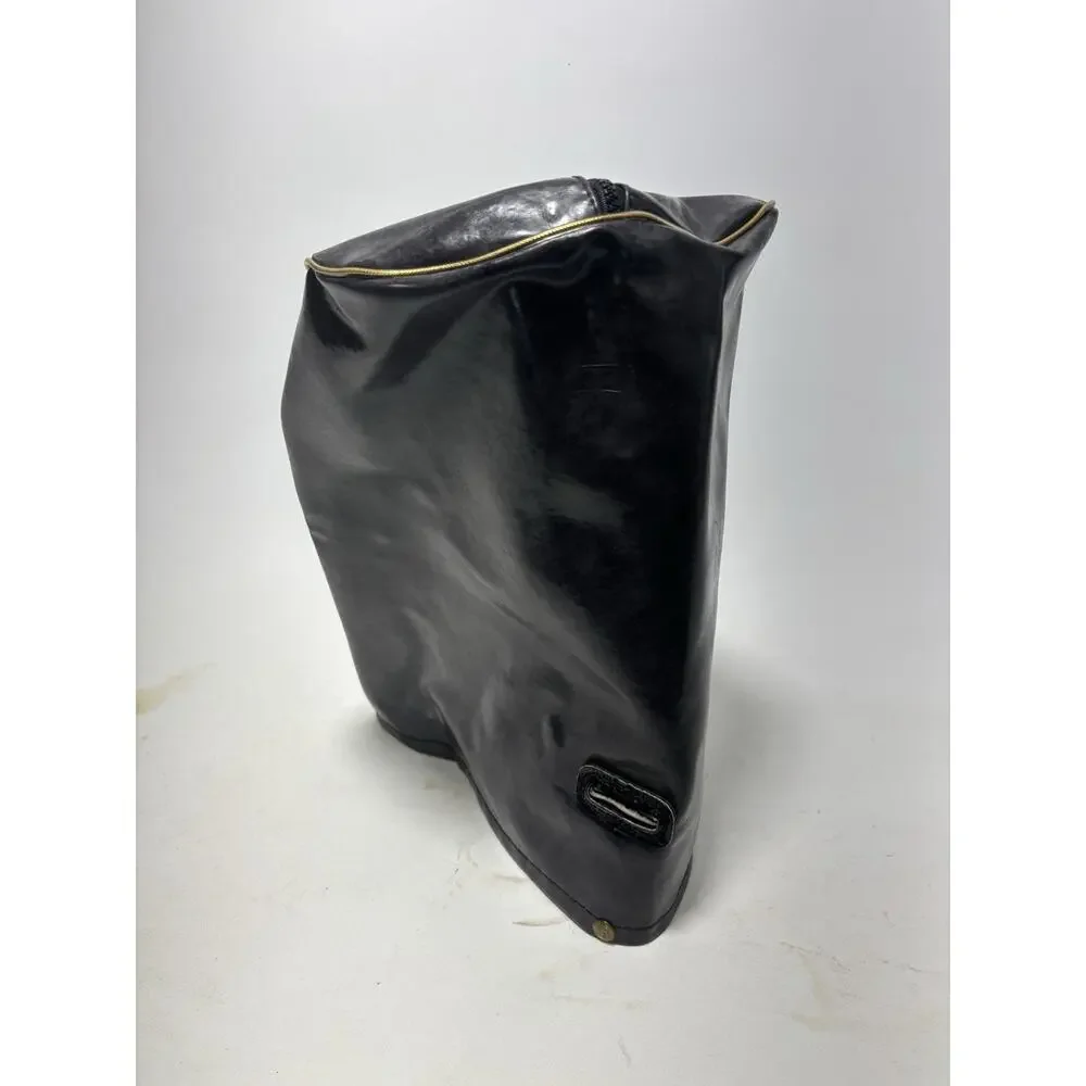 Vintage Titleist Leather Golf Bag Black Faux Alligator Carry Bag Rain Cover USA